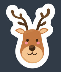 Obraz premium Cute reindeer vector illustration for Christmas holiday season
