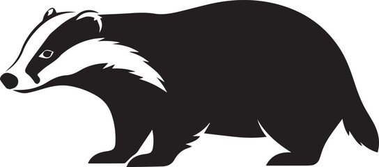 badger silhouette vector flat illustration design
