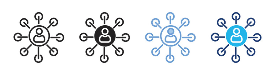 Fototapeta premium Public relation icon set multiple style collection