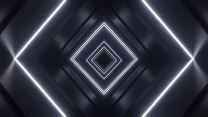 Hypnotic neon tunnel portal with endless diamond shapes creating a futuristic, dynamic journey into the unknown.