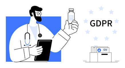 GDPR compliance. GDPR and medical data transparency for privacy protection. GDPR ensures patient data security, focusing on personal information management. Relevant for healthcare, law, technology