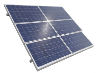 Modern solar panel array on a black background