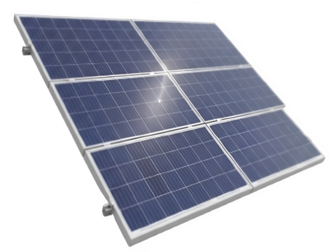 Modern solar panel array on a black background