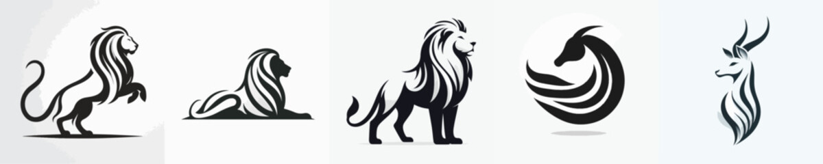 vector animal silhouette image white background