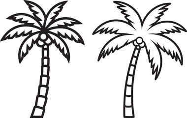 Two palm trees silhouette