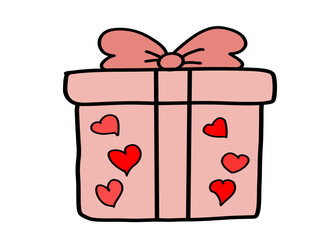 gift box with hearts icon over white background, vector illustration design