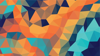 abstract geometric triangle colorful pattern background with orange blue low poly design