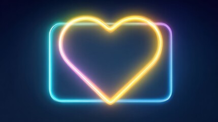 Engaging Holographic Love Message User Interface With Colorful Neon Frame and Large Blank Space for Text Display