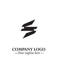 Sleek Electrical Logo Symbol on a Clean White Background for Modern Branding Design Elements Art