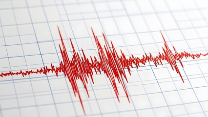 Seismic wave graph showing earthquake activity on a grid
