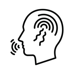 Hear and speak clearly with this graphic, illustrating sound waves entering the ear and exiting the mouth for communication and listening concepts