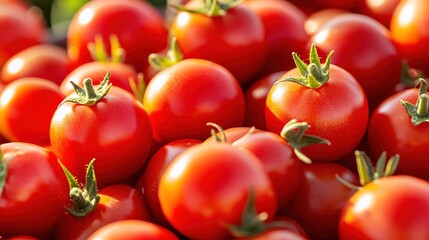 tray. Close-up of a summer market tray filled with bright red tomatoes, evoking freshness and abundance. menu design, packaging mockups, designed for culinary blogs and recipe cards for restaurants.