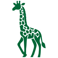 Green Giraffe Silhouette