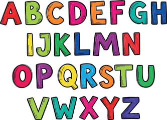 Bright uppercase alphabet for child education and learning aid
