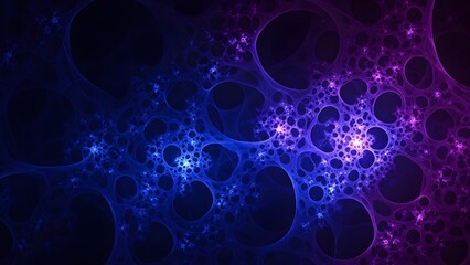 Abstract fractal background design with blue and purple glowing elements for digital art projects