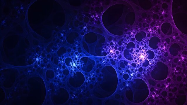 Abstract fractal background design with blue and purple glowing elements for digital art projects