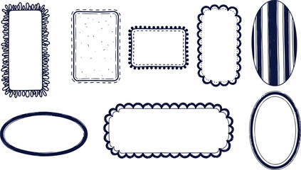 Variety of decorative frames and borders, graphic vector elements