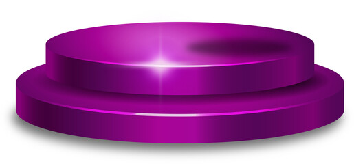 Glossy Realistic Podium Stage Purple Two Tier Presentation Stand
