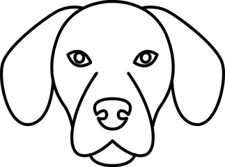 Clean Outline Dog Head Face Animal Icon