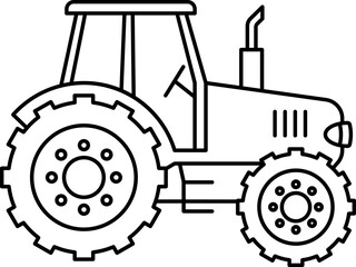 Clean Outline Farm Tractor Agriculture Icon