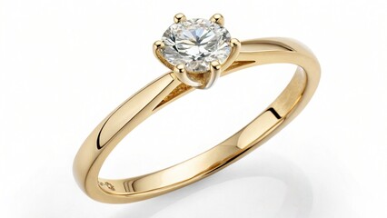 Luxury golden wedding rings and brilliant diamond jewelry sets featuring precious gems on a metal band symbolize a gift of love for a woman's engagement or fashion decoration isolated on white