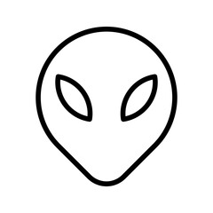 Naklejka premium Line Art Alien Extraterrestrial Head Face Outline Icon 