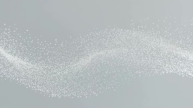 A delicate wave of white dots flows across a soft gray background