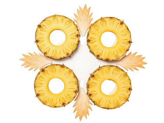 Pineapple Slices and Leaves Arranged in a Star Shape