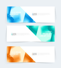 Geometric banner design with vector presentation template.