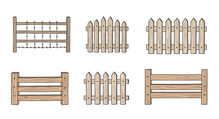 Charming collection of rustic wooden fence designs for idyllic farm, ranch, or country living themes that evoke a sense of nostalgia and simple beauty