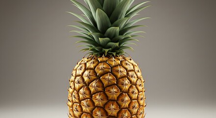 Fresh pineapple isolated on neutral background for healthy lifestyle concepts