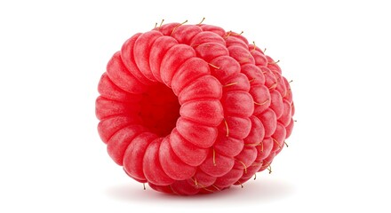 Fresh raspberry isolated on white background for culinary and design uses