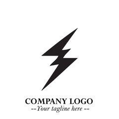 Sleek Electrical Logo Symbol on a Clean White Background for Modern Branding Design Elements Art