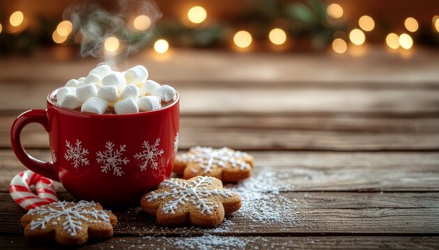 christmas cookies and cup of coffee