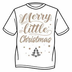 t shirt design prompt merry little christm
