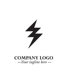 Sleek Electrical Logo Symbol on a Clean White Background for Modern Branding Design Elements Art