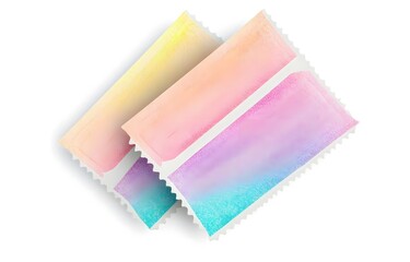 Pastel Color Gradient Postage Stamps
