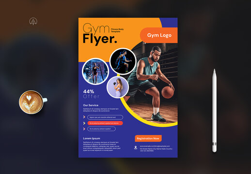 Gym Fitness Flyer Design Template