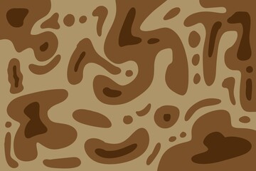 Monochromatic abstract background in layered brown shades. Fluid, organic shapes create a dynamic, earthy, and contemporary design, ideal for branding, presentations, or digital projects