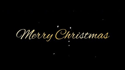 Golden Merry Christmas happy new year Writing Reveal Animation 4K with Glitter Particles, Confetti Rain, and Exploding Spark Fireworks