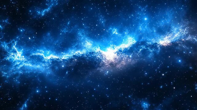 Spectacular blue galaxy and stars shimmering background, stunning visual for space exploration and