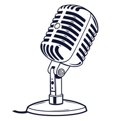 An image of a microphone 🎤 vector design on a white background 