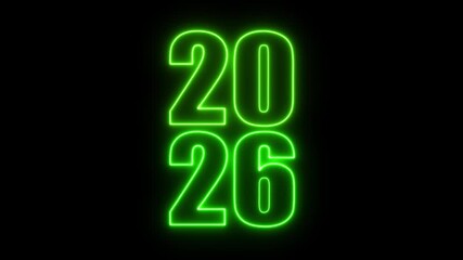 Vertical futuristic animation with glowing neon light text, trendy. New Year's celebration New year 2026 neon animation.. - Powered by Adobe