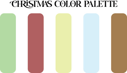 Christmas color palette for festive designs with unique shades