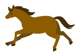 走る馬のイラスト/スピード感のあるダッシュポーズ
