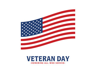 Veteran day with soldier and America flag on background