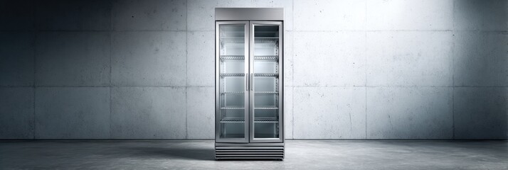 Commercial Refrigerator Mockup for Innovative Packaging and Design Presentations in a Modern Setting