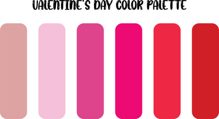 Valentine's day color palette showcasing romantic pink and red hues
