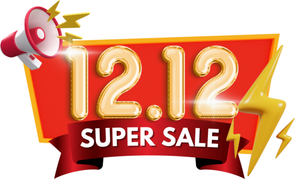 Festive 3D Rendering 12.12 Super Sale Advertising Promotion Campaign