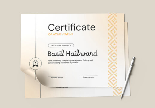 Modern Certificate of Achievement Template